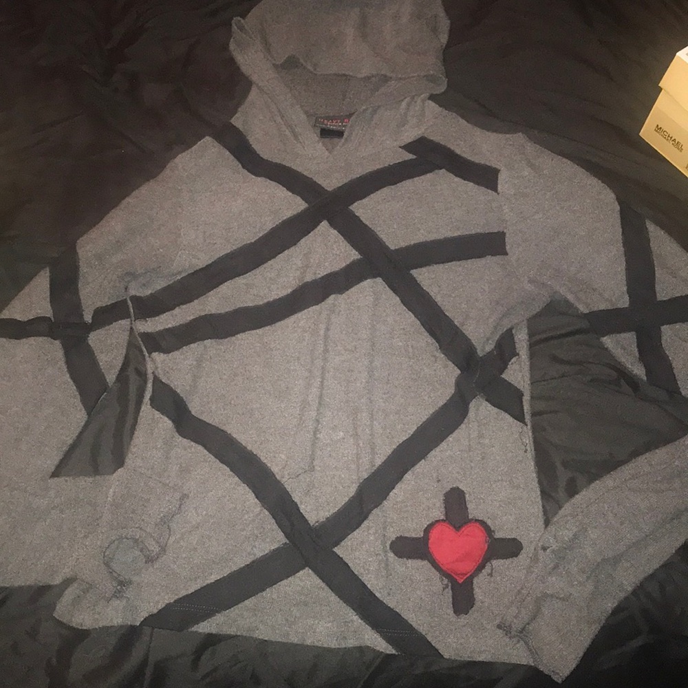 Heavy Red Bandage cross hoodie